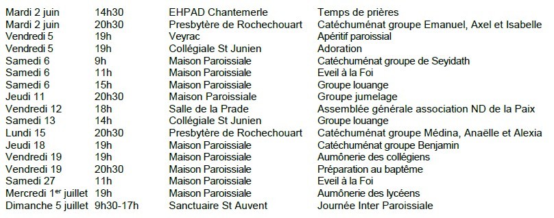 Feuille d'Information Paroissiale