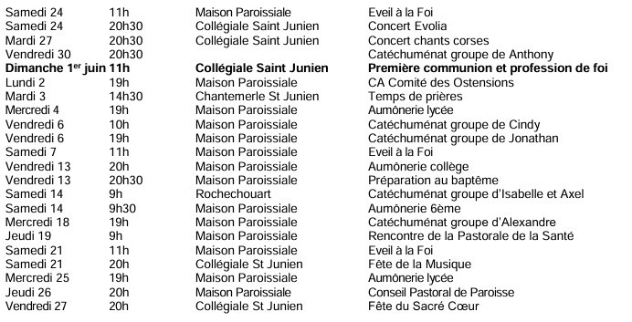 Feuille d'Information Paroissiale